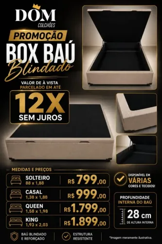 Box baú e colchão 