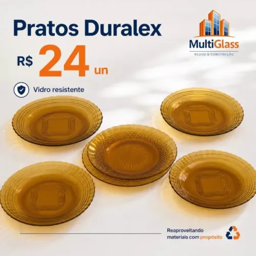Pratos Duralex antigos de Vidro resistente com modelos diversos 
