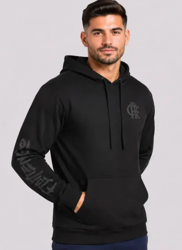 Moletom Flamengo Canguru All Black