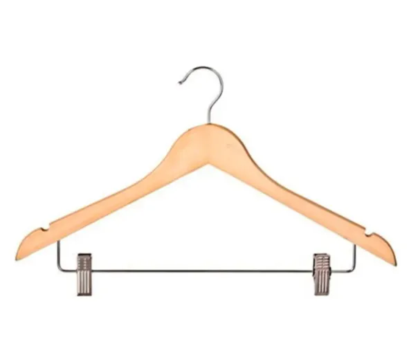 Kit com 10 und. Cabides de madeira com click