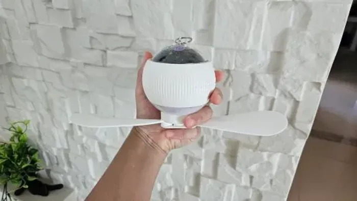 Ventilador recarregável lanterna e projetor de planeta 