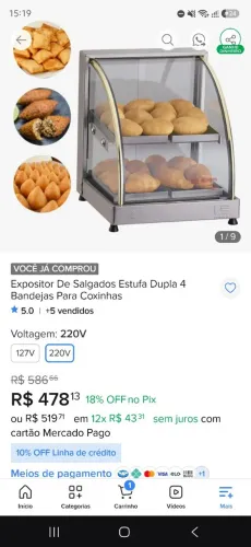 ESTUFA PARA SALGADOS ELETRICA