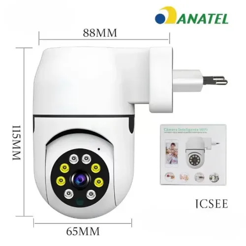 Câmera Wi-Fi Inteligente 2.4G com Visão Noturna e Áudio Bidirecional - ICSEE