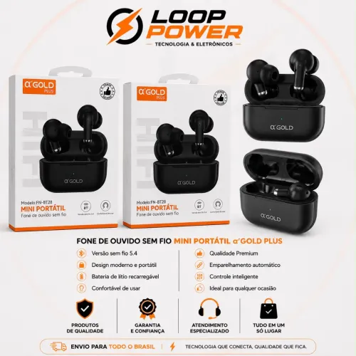 Fone de Ouvido Sem Fio Mini Portátil ?'GOLD PLUS FN-BT28
