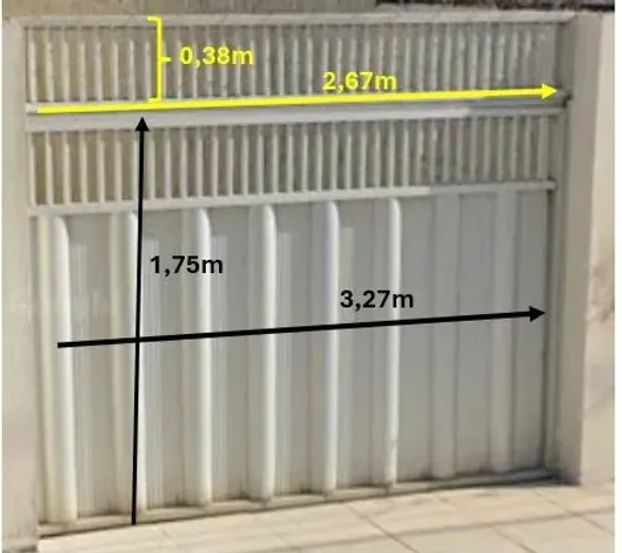 Portão de garagem em alumínio
