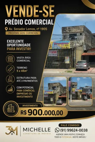 VENDO - OPORTUNIDADE PARA INVESTIDORES! Prédio na Av. Senador Lemos - Belém - PA