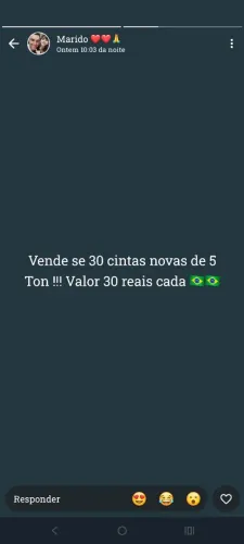 Cinta para amarração de cargas