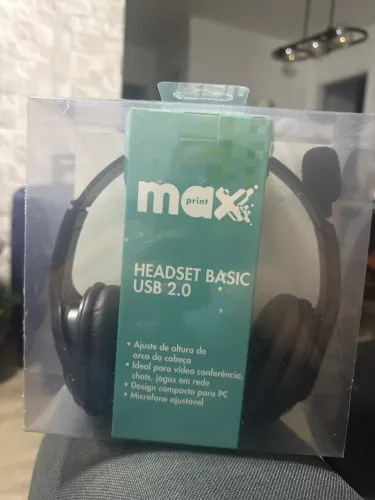 Fone de ouvido - Headset MaxPrint Basic, USB 2.0, Preto