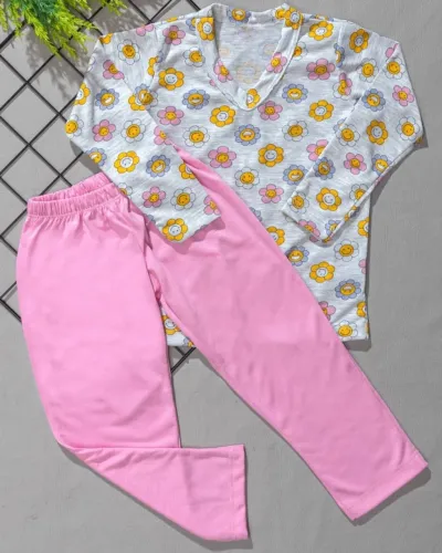 pijama infantil florzinha rosa
