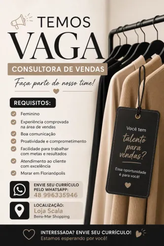 Vaga disponível vendas