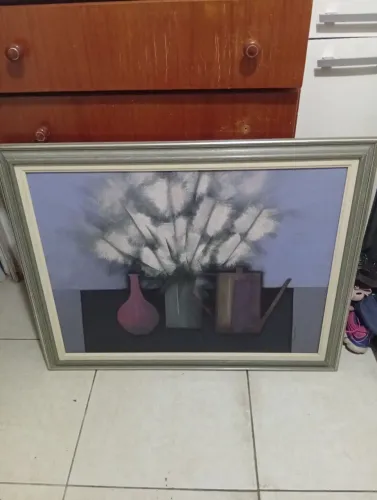 Quadro Natureza Morta Abstrata 94x74cm - PARA RESTAURO / TROCA DE MOLDURA