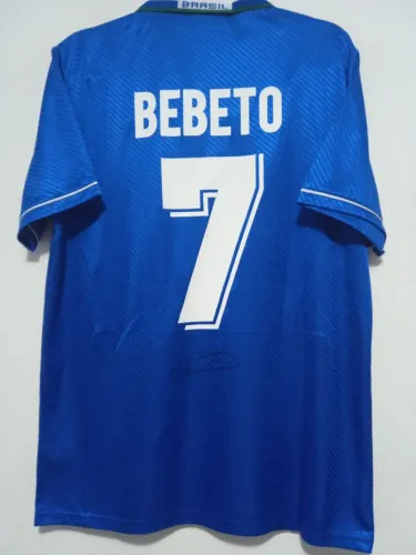 Camisa Brasil Campeão Copa Mundo 1994 #7 Bebeto Autografada Certificada