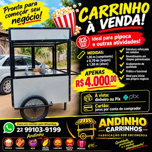 Carrinho disponível pra venda.