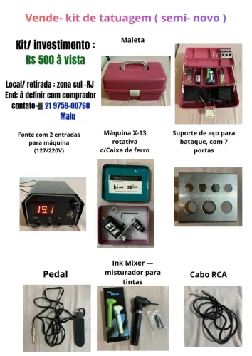 Kit de tatuagem : semi novo