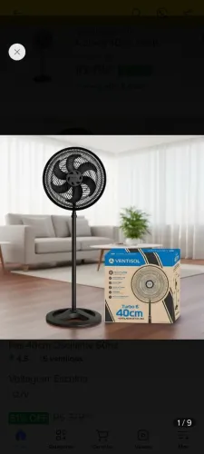 Ventilador ventisol turbo coluna 40cm c/6 pas
