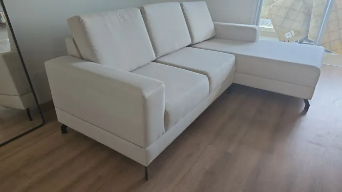 Sofá Chaise Linho Bege 2,90m - NOVÍSSIMO (Paguei R$ 5.200)