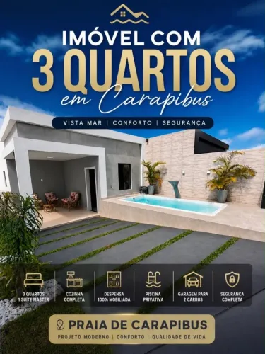 CASA À VENDA NA PRAIA DE CARAPIBUS - CONDE - PB