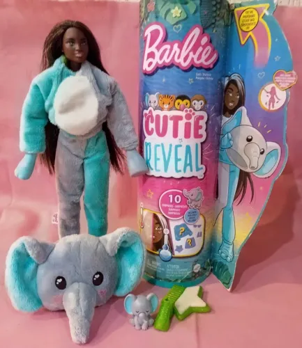 Barbie Cutie Reveal Elefante, série lá selva, qualquer criança vai gostar de brincar....