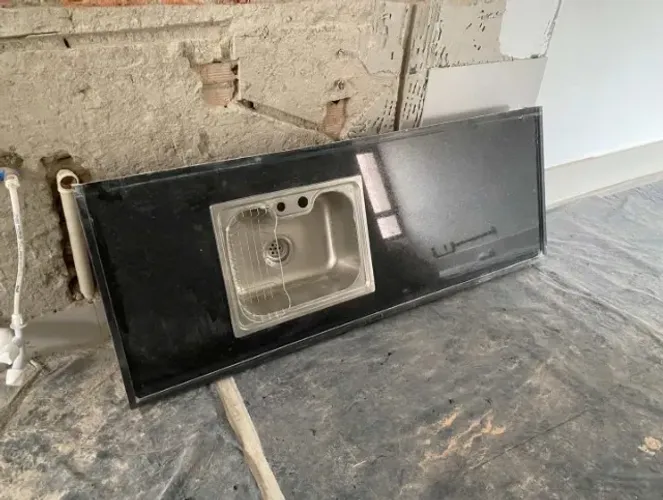 Pia de cozinha com Bojo marca Docol em granito são gabriel com bojo calha úmida