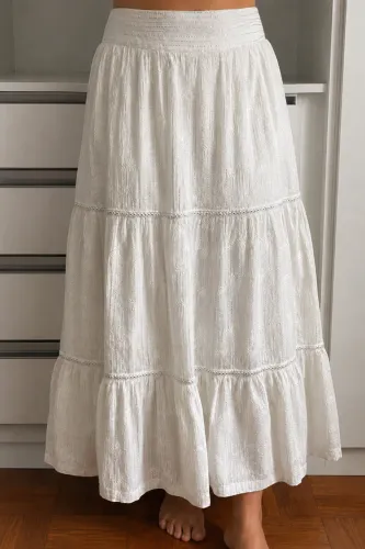 Saia Midi Rodada Branca
