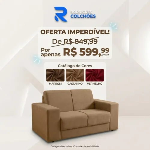 Sofá 2 lugares loja Rodrigues Colchoes