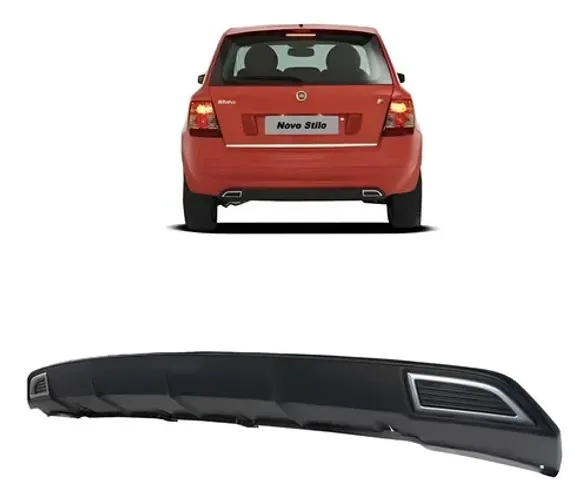 Acabamento Friso Parachoque Traseiro Fiat Stilo 2008 2011 Preto