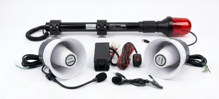 Kit Sirene e Sinalizador Profissional Senken (Moto) - Completo