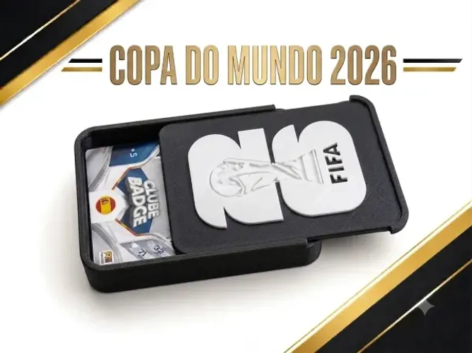 Estojo Porta Figurinhas Copa 2026 FIFA 3D - Caixa Organizadora Álbum