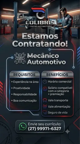 Estamos contratando mecânico automotivo com experiência