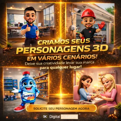 Transforme sua marca em um personagem 3D profissional e memorável ?