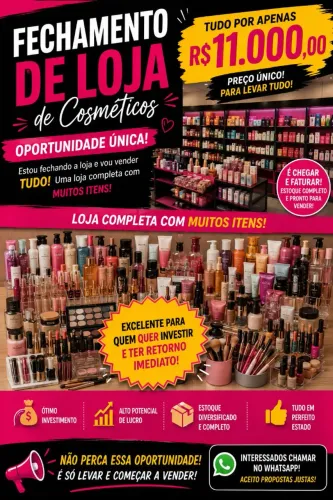 Fechamento de loja de cosméticos 