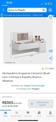 Penteadeira com Espelho Estilo Camarim 