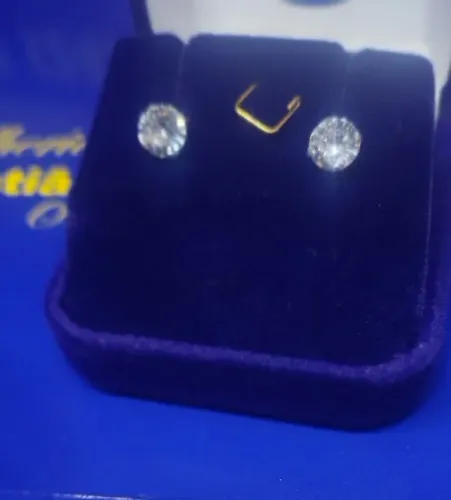 Par de Brincos Prata 950 Pedra Zircônias 6 mm