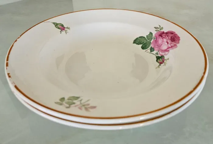 Pratos fundos de porcelana antigos (vintage)
