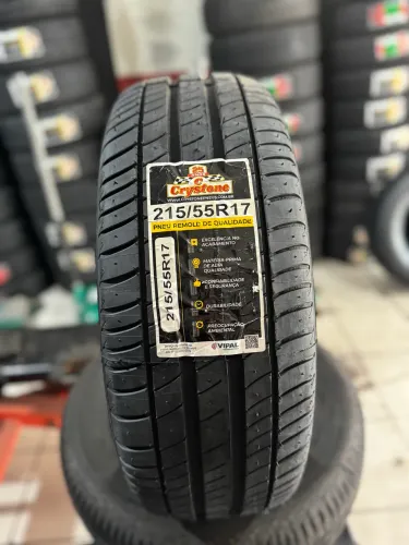 Pneu Crystone 215/55/17 Remold com borracha vipal (instalação grátis)
