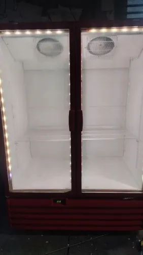 Disposito refrigerador de duas portas de vidro da metal frio para mercados 