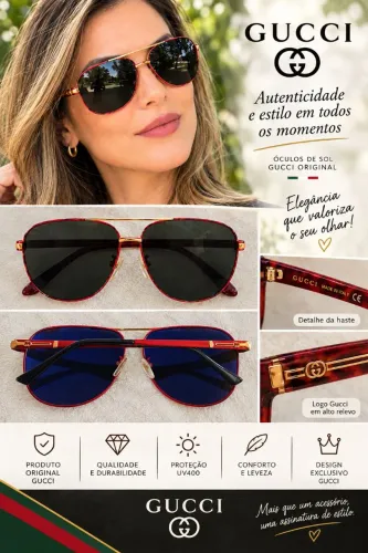 Óculos de sol Gucci autêntico 