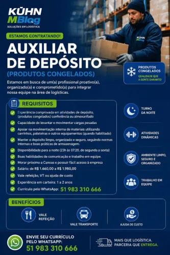 vaga aux deposito ( camara frigorifica) masculina