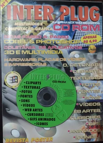 Cd Rom Multimídia e Computação Gráfica - Revista Inter Plug Nº 1 - Editora Ondas - Anos 90