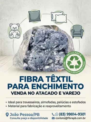 Fibra têxtil para enchimento.