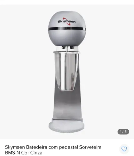 Mixer Batedeira com pedestal Skymsen BMS-N Cinza Profissional Sorveteria Potente