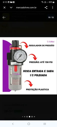 Filtro Regulador de Ar Comprimid