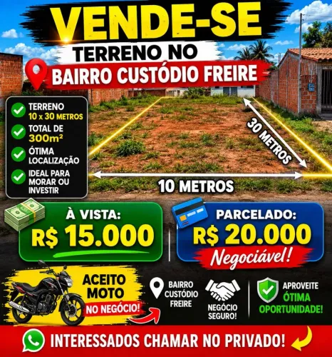 VENDO TERRENO NO CUSTÓDIO FREIRE