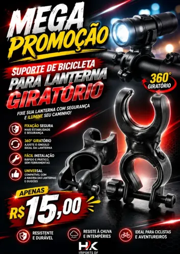 SUPORTE DE LANTERNA PARA BIKE GIRATÓRIO