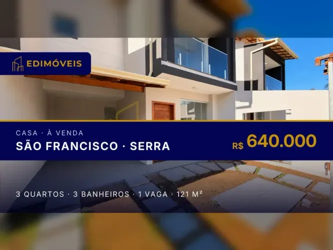 Casa 3 quartos em São Francisco, duplex com ótimo acabamento e espaço