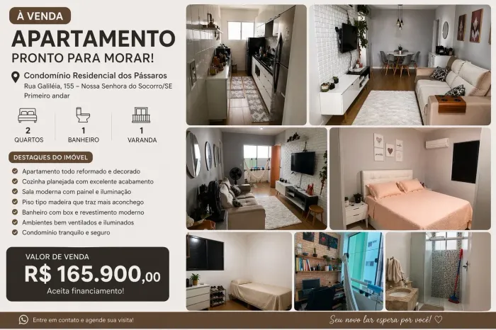 Vende apartamento no condomínio Res. dos Pássaros (São Brás- Nossa Senhora do Socorro)