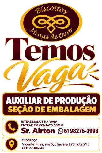 Vaga para setor de embalagens 