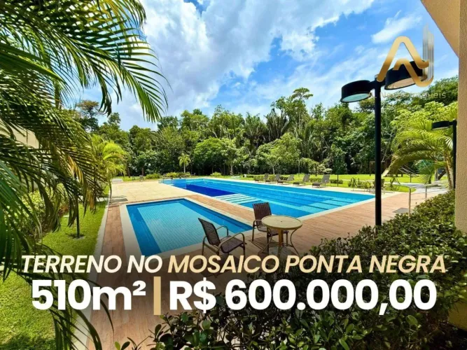 Lote com 2 terrenos, 510 m² no Condomínio Mosaico Ponta Negra à venda por R$ 600.000 - Pon