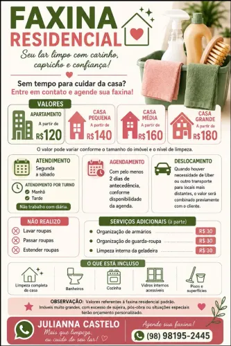 Diarista/faxineira