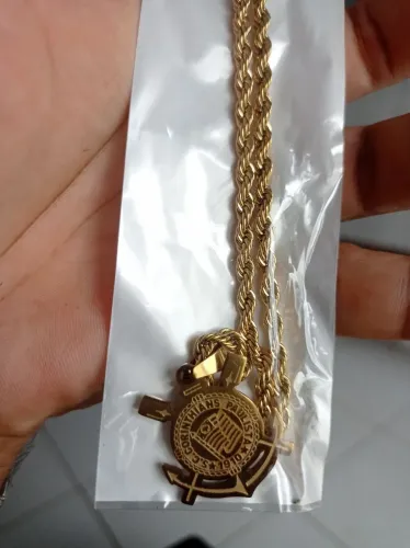 Cordão do Corinthians de Aço Cirúrgico Dourado (antialérgico)